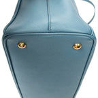 Shoulder Bag Medium Open Tote Light Blue Saffiano Leather