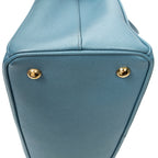 Shoulder Bag Medium Open Tote Light Blue Saffiano Leather