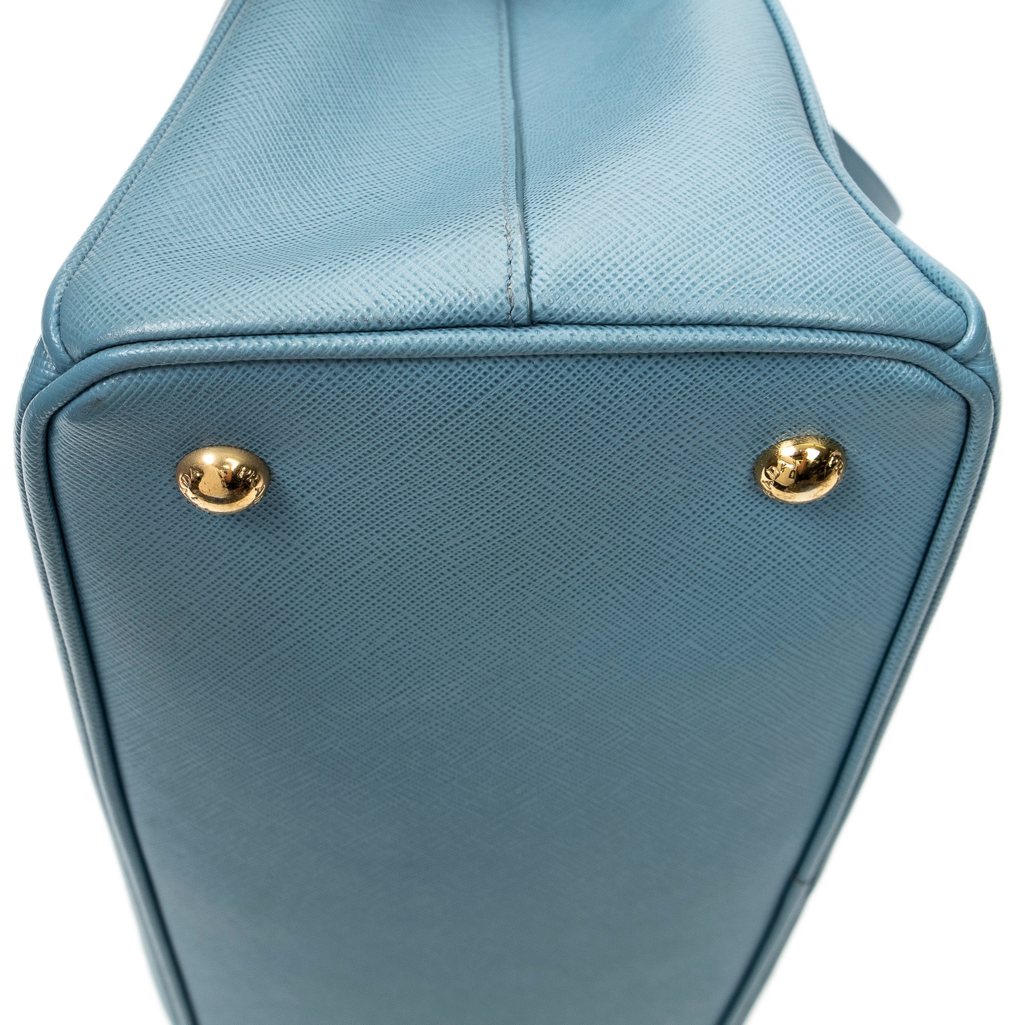 Shoulder Bag Medium Open Tote Light Blue Saffiano Leather
