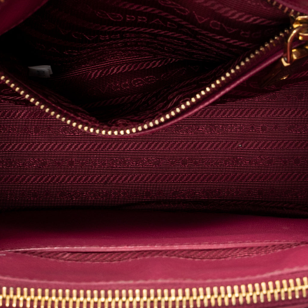 Shoulder Bag Mini Galleria Double Zip Tote Fuchsia Pink Saffiano Leather