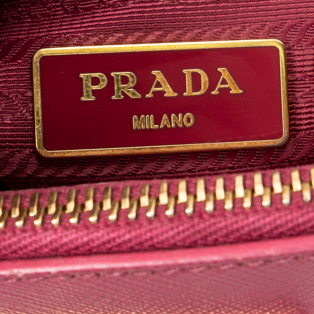 Shoulder Bag Mini Galleria Double Zip Tote Fuchsia Pink Saffiano Leather