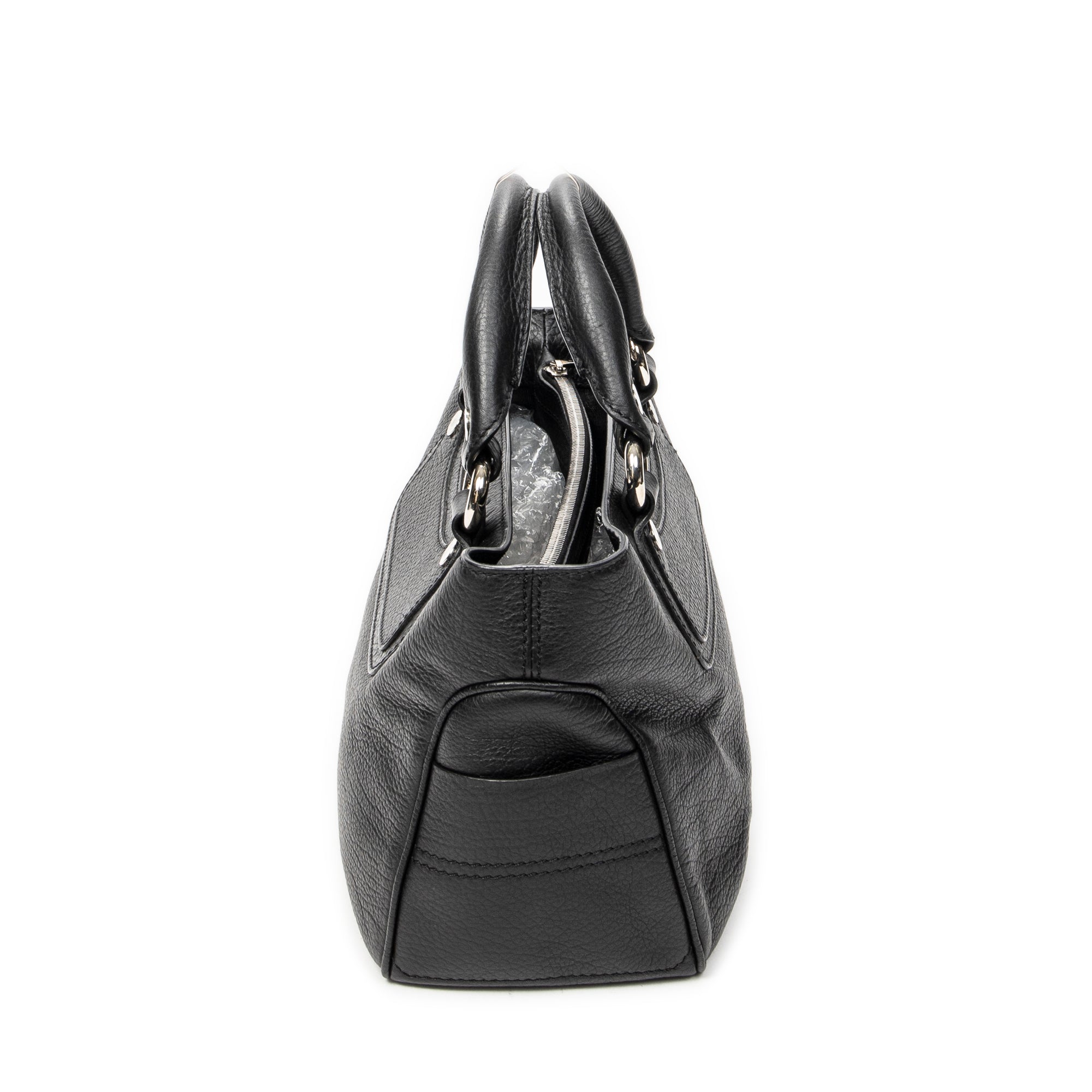 Handbag Boogie Bag Black Grained Calfskin Leather