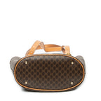 Shoulder Bag Vintage Bucket Tote Brown Macadam Coated Canvas