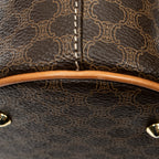 Shoulder Bag Vintage Bucket Tote Brown Macadam Coated Canvas