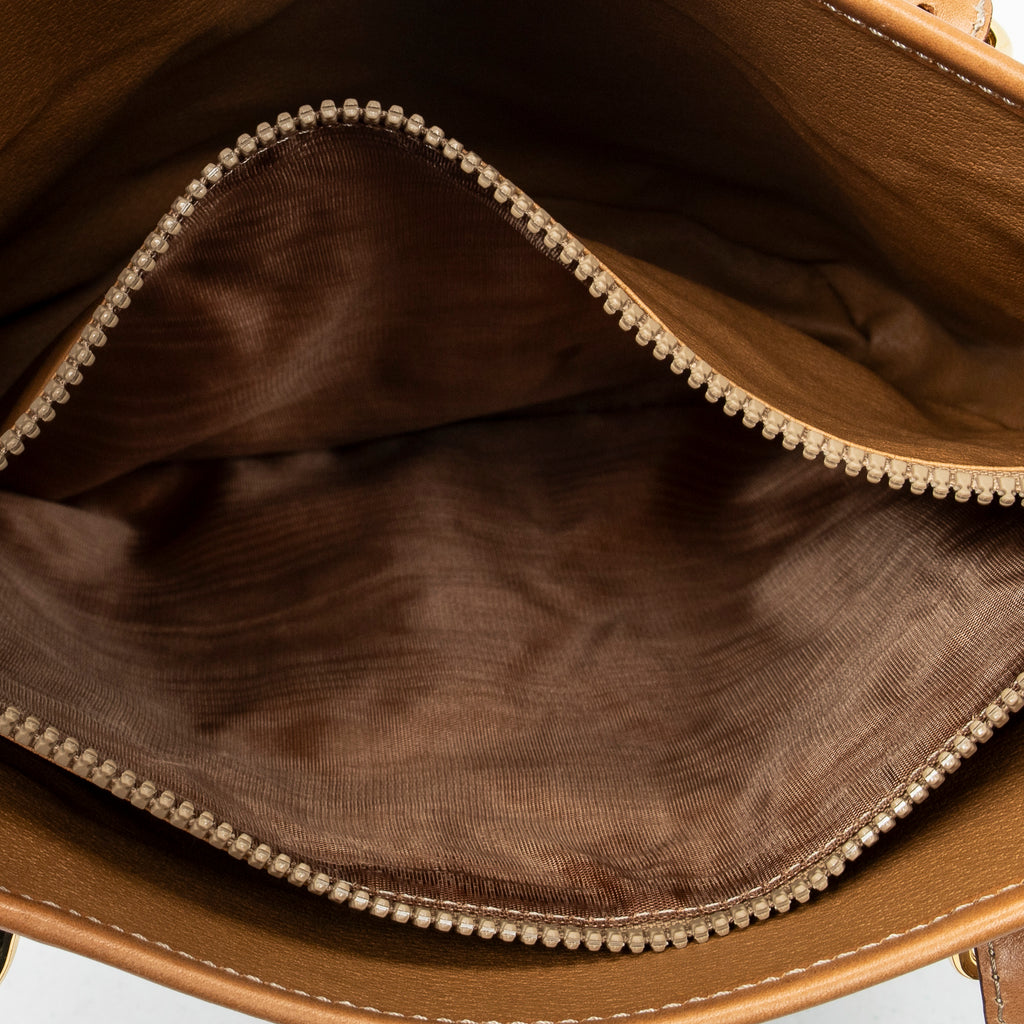 Shoulder Bag Vintage Bucket Tote Brown Macadam Coated Canvas
