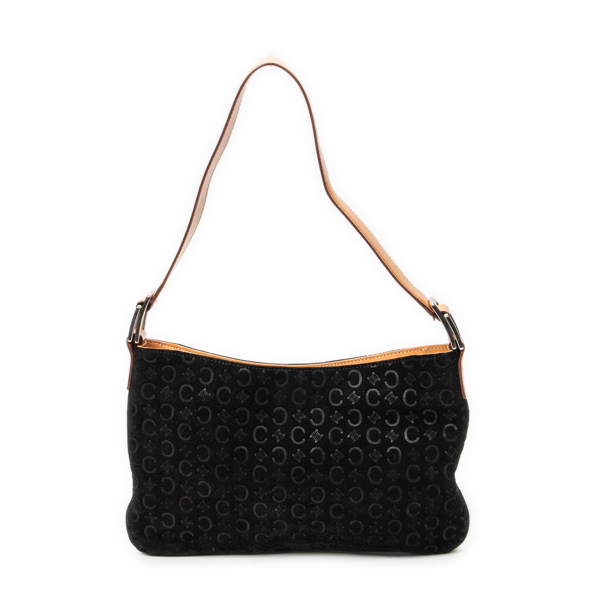 Shoulder Bag Flat Shoulder Bag Black C Macadam Suede Leather