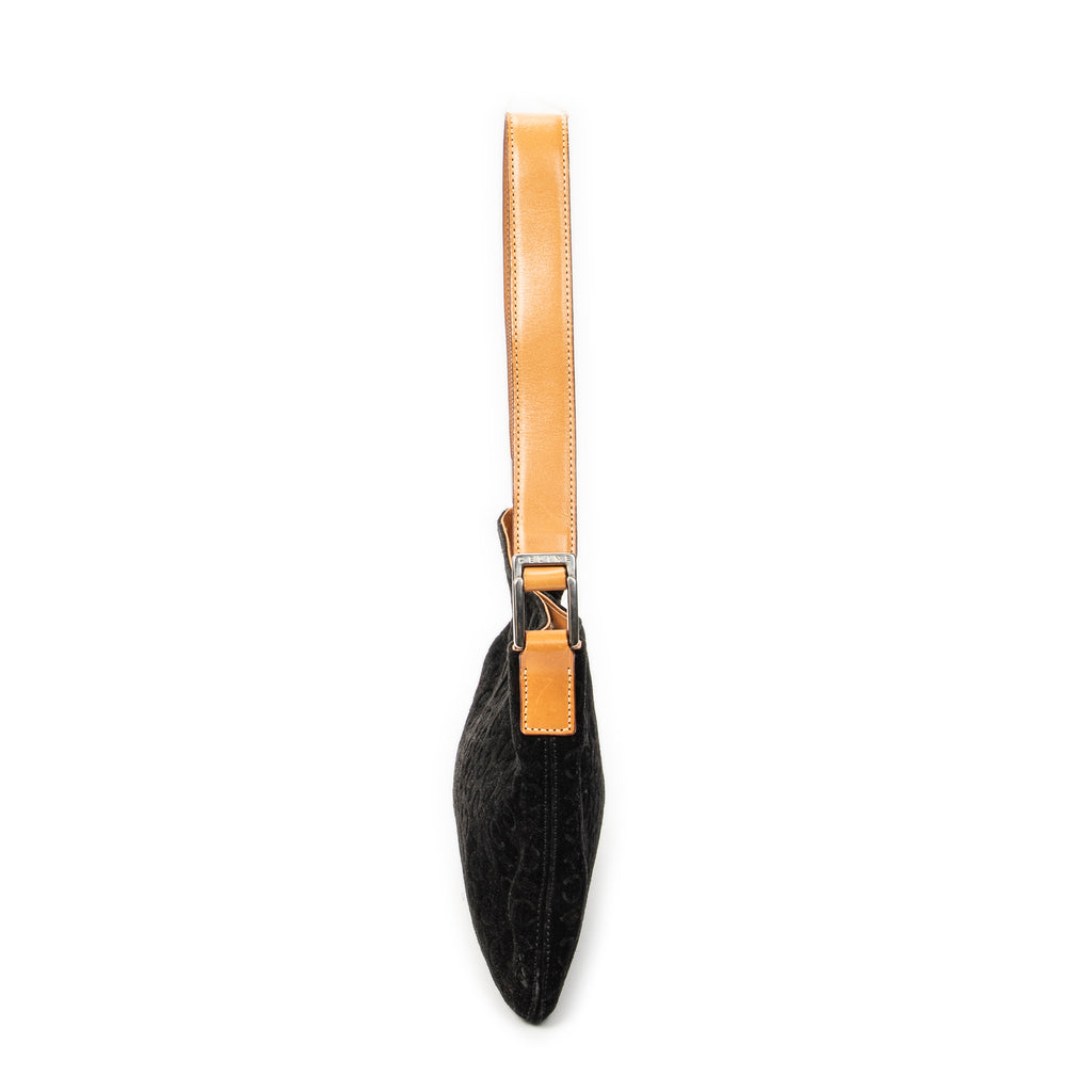 Shoulder Bag Flat Shoulder Bag Black C Macadam Suede Leather