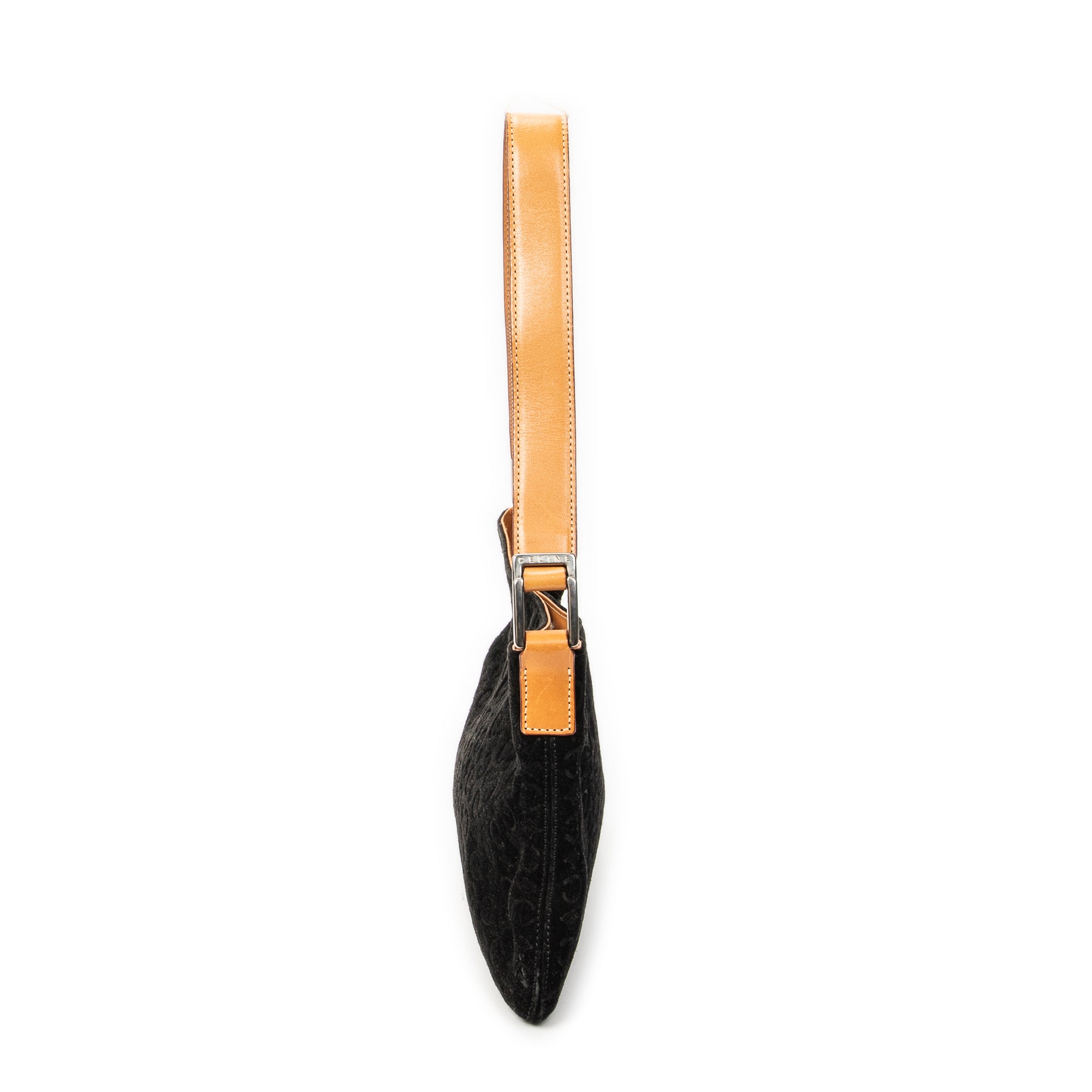 Shoulder Bag Flat Shoulder Bag Black C Macadam Suede Leather