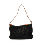 Shoulder Bag Flat Shoulder Bag Black C Macadam Suede Leather