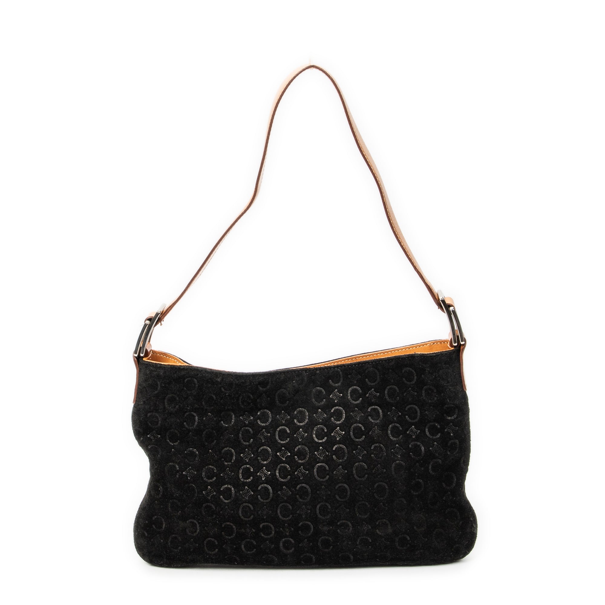 Shoulder Bag Flat Shoulder Bag Black C Macadam Suede Leather