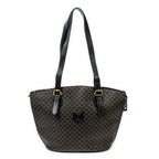 Shoulder Bag Vintage Shoulder Zip Tote Black Macadam Coated Canvas