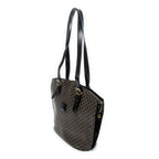 Shoulder Bag Vintage Shoulder Zip Tote Black Macadam Coated Canvas