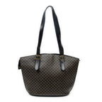 Shoulder Bag Vintage Shoulder Zip Tote Black Macadam Coated Canvas