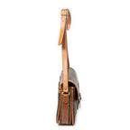 Shoulder Bag Vintage Buckle Flap Crossbody Brown Macadam Coated Canvas
