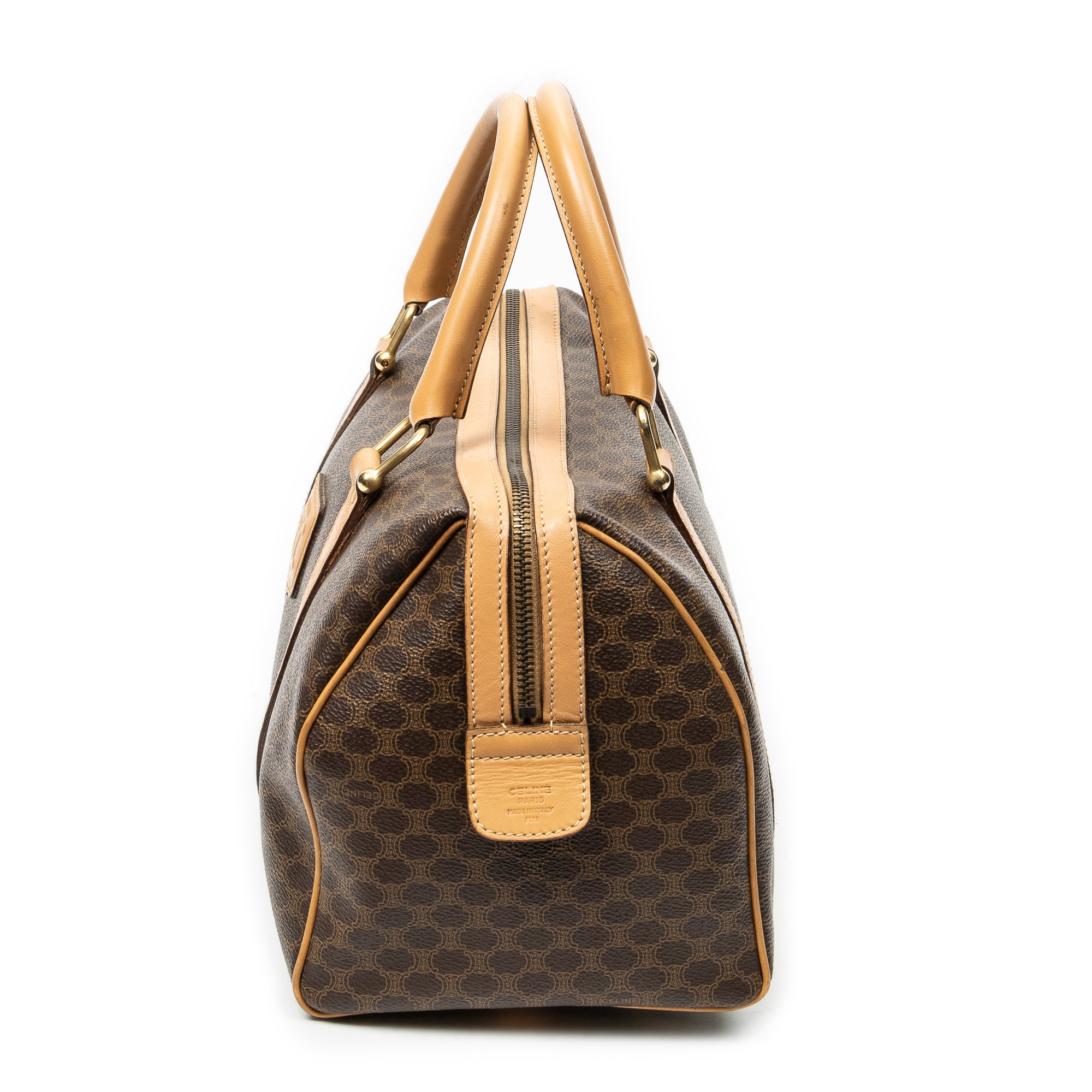 Handbag Vintage Small Boston Beige Macadam Coated Canvas
