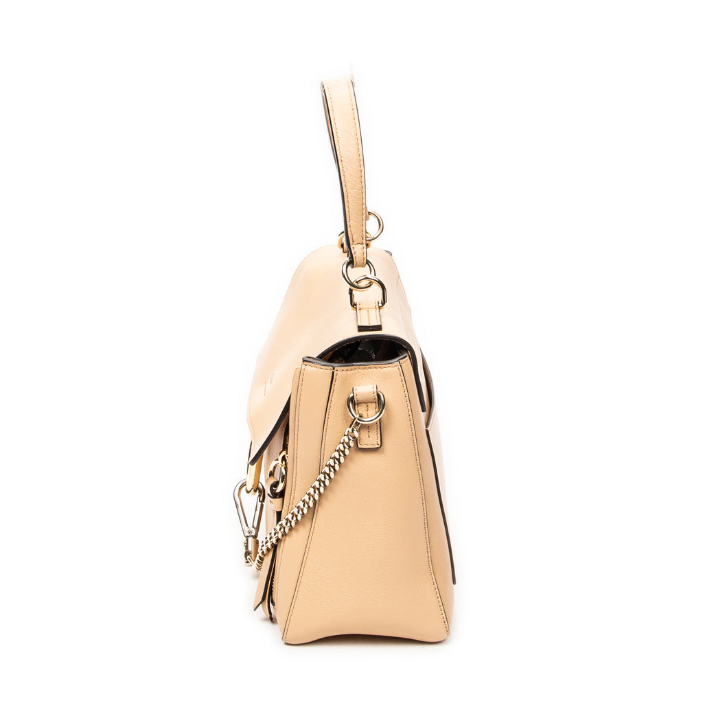 Shoulder Bag Small Faye Day Beige Calfskin Leather