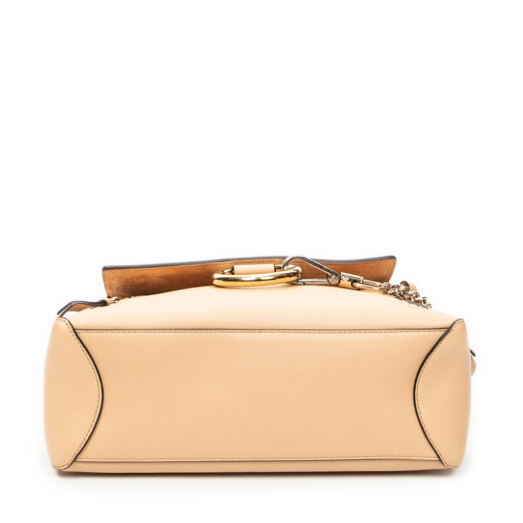 Shoulder Bag Small Faye Day Beige Calfskin Leather