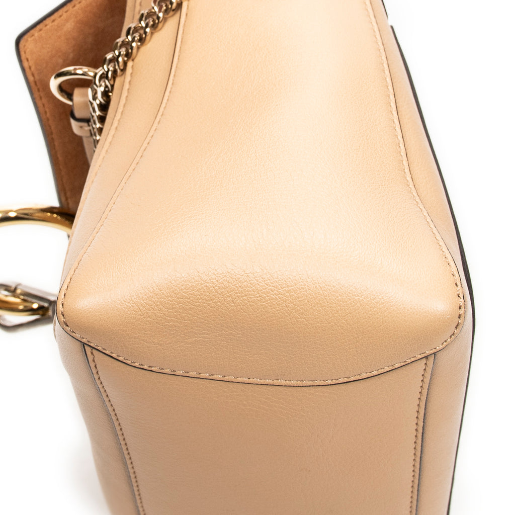 Shoulder Bag Small Faye Day Beige Calfskin Leather
