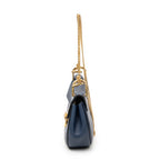 Shoulder Bag Mini Drew Navy Grained Calfskin Leather
