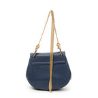 Shoulder Bag Mini Drew Navy Grained Calfskin Leather