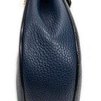 Shoulder Bag Mini Drew Navy Grained Calfskin Leather