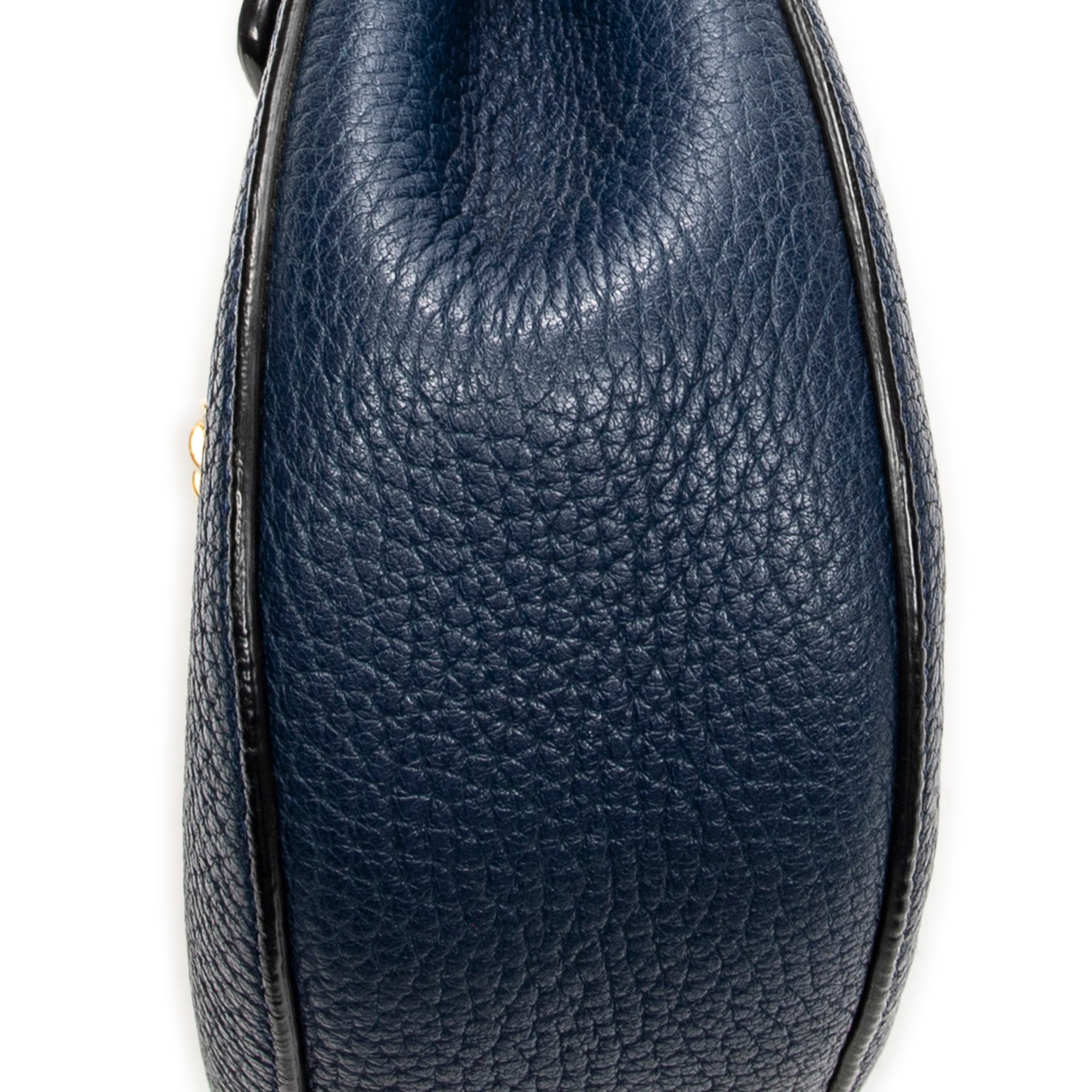 Shoulder Bag Mini Drew Navy Grained Calfskin Leather