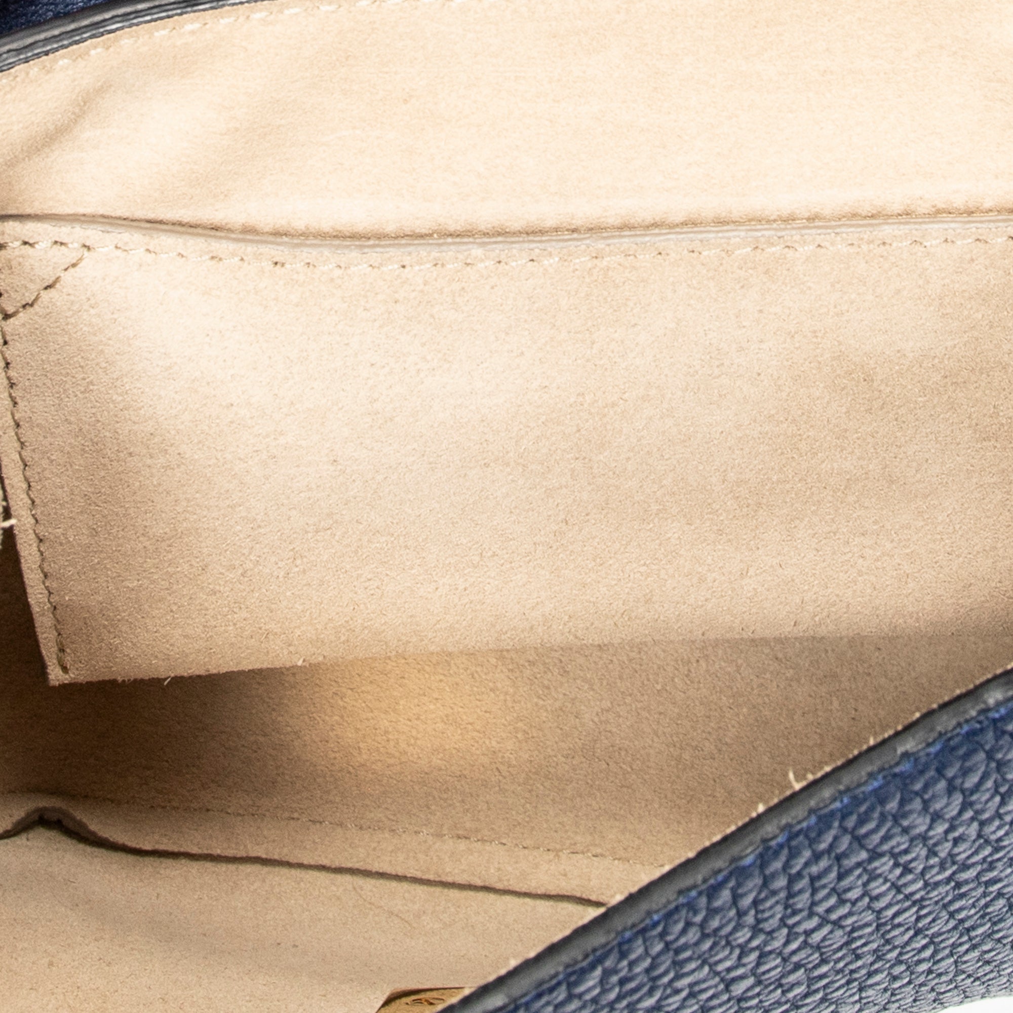 Shoulder Bag Mini Drew Navy Grained Calfskin Leather