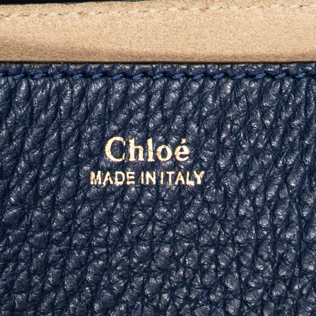 Shoulder Bag Mini Drew Navy Grained Calfskin Leather