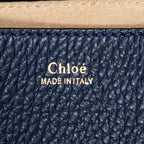 Shoulder Bag Mini Drew Navy Grained Calfskin Leather