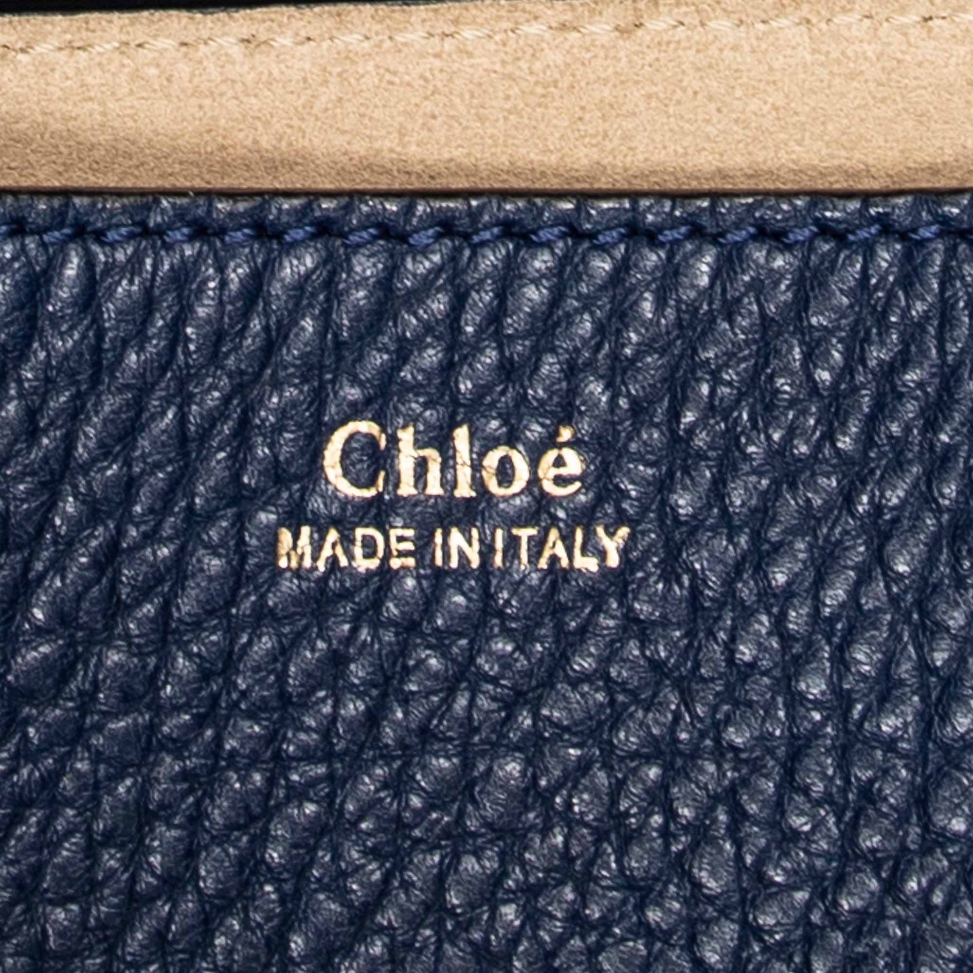 Shoulder Bag Mini Drew Navy Grained Calfskin Leather