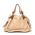 Shoulder Bag Medium Paraty Beige Grained Calfskin Leather