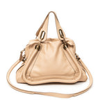 Shoulder Bag Medium Paraty Beige Grained Calfskin Leather