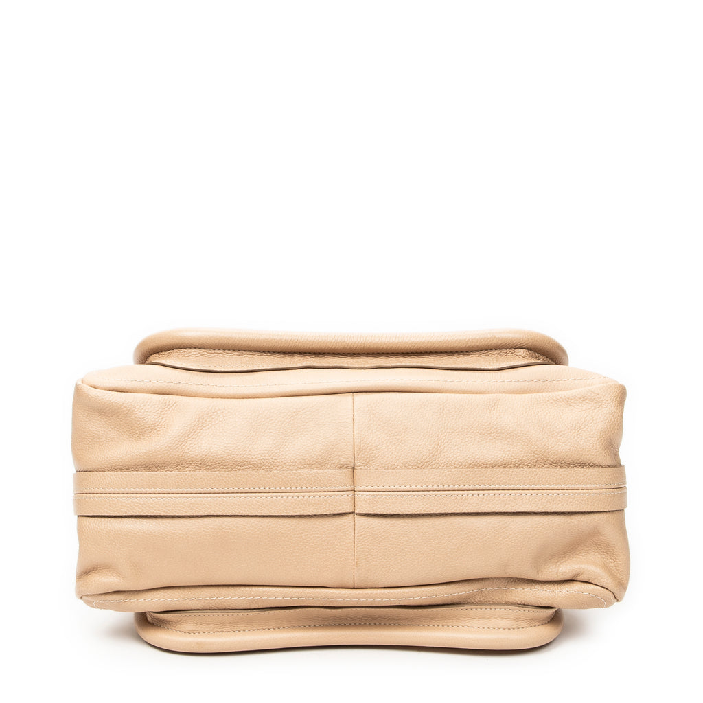 Shoulder Bag Medium Paraty Beige Grained Calfskin Leather