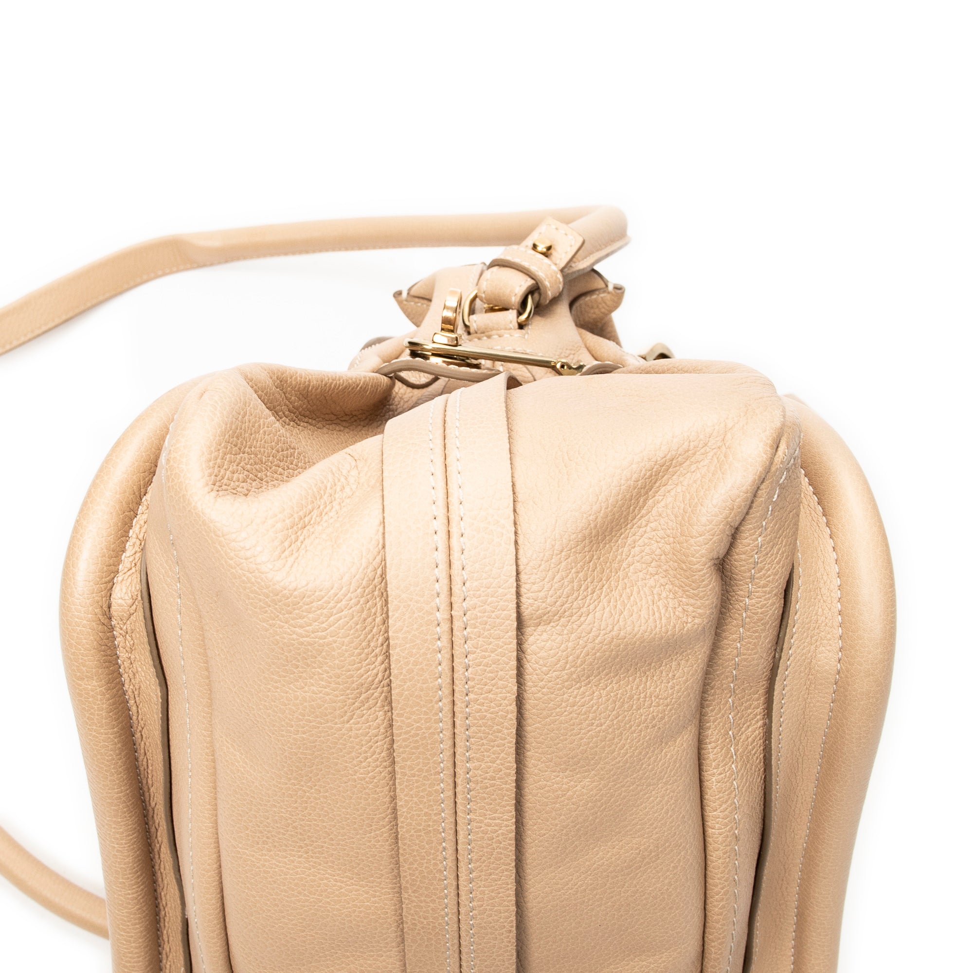 Shoulder Bag Medium Paraty Beige Grained Calfskin Leather
