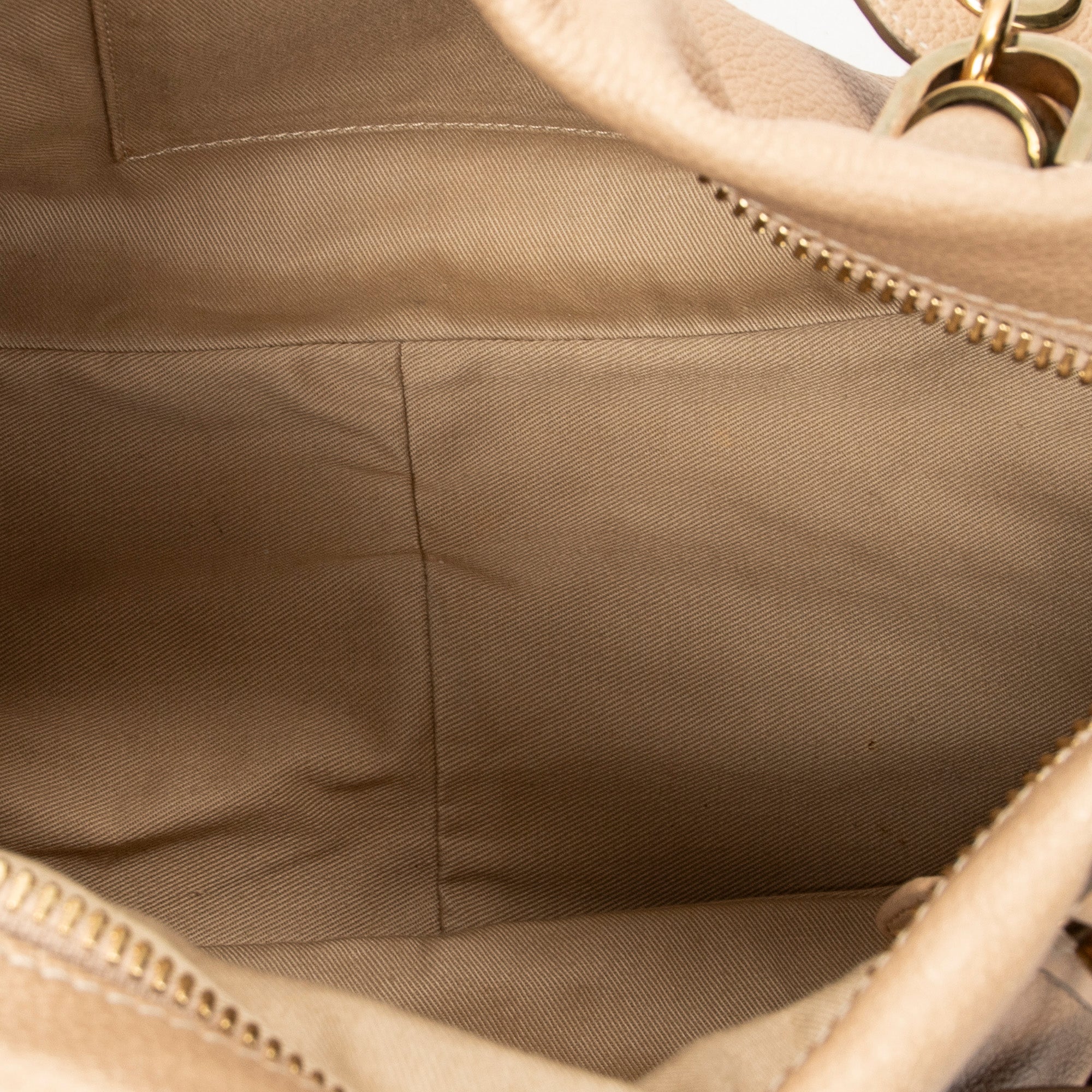 Shoulder Bag Medium Paraty Beige Grained Calfskin Leather