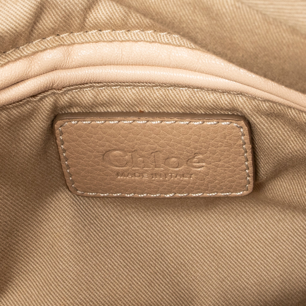 Shoulder Bag Medium Paraty Beige Grained Calfskin Leather
