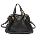 Shoulder Bag Medium Paraty Black Grained Calfskin Leather