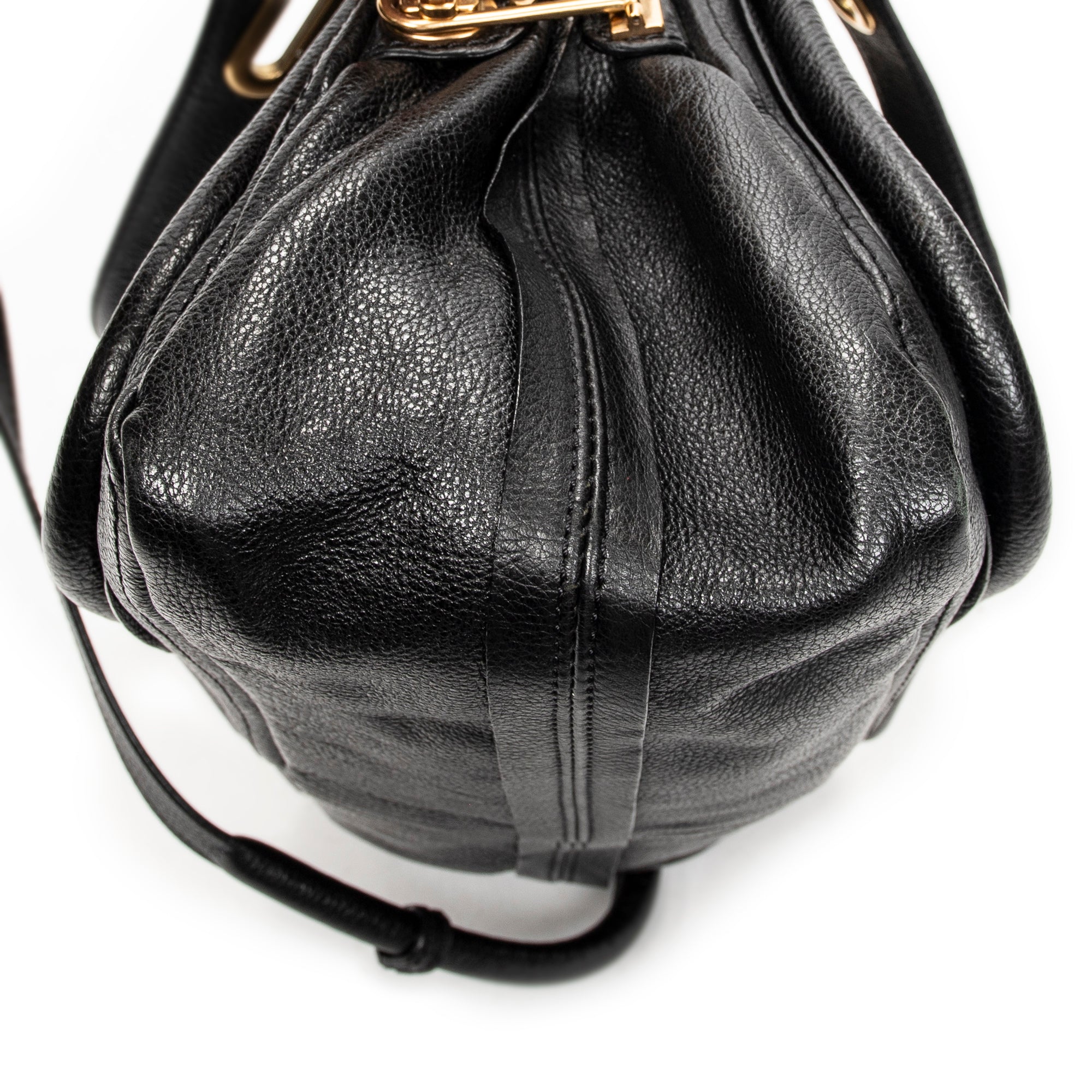 Shoulder Bag Medium Paraty Black Grained Calfskin Leather