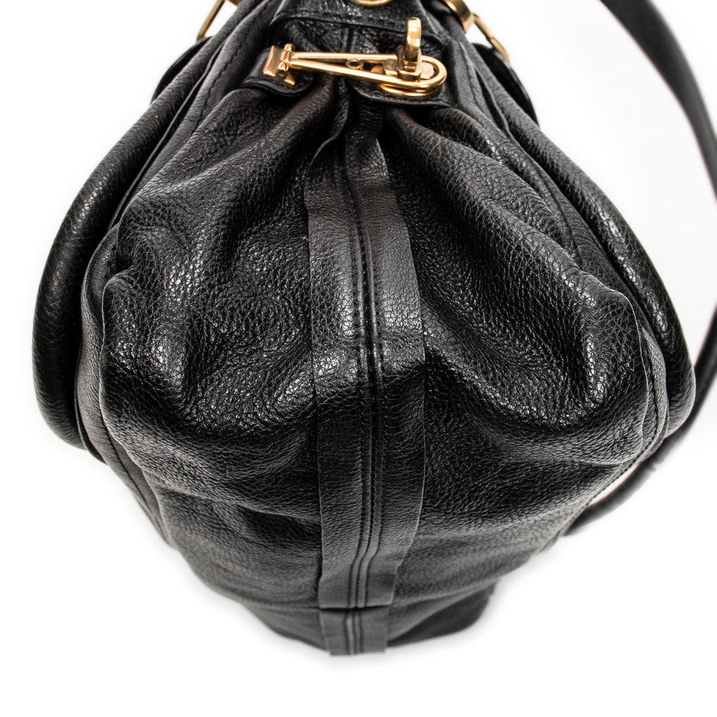 Shoulder Bag Medium Paraty Black Grained Calfskin Leather