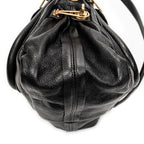 Shoulder Bag Medium Paraty Black Grained Calfskin Leather