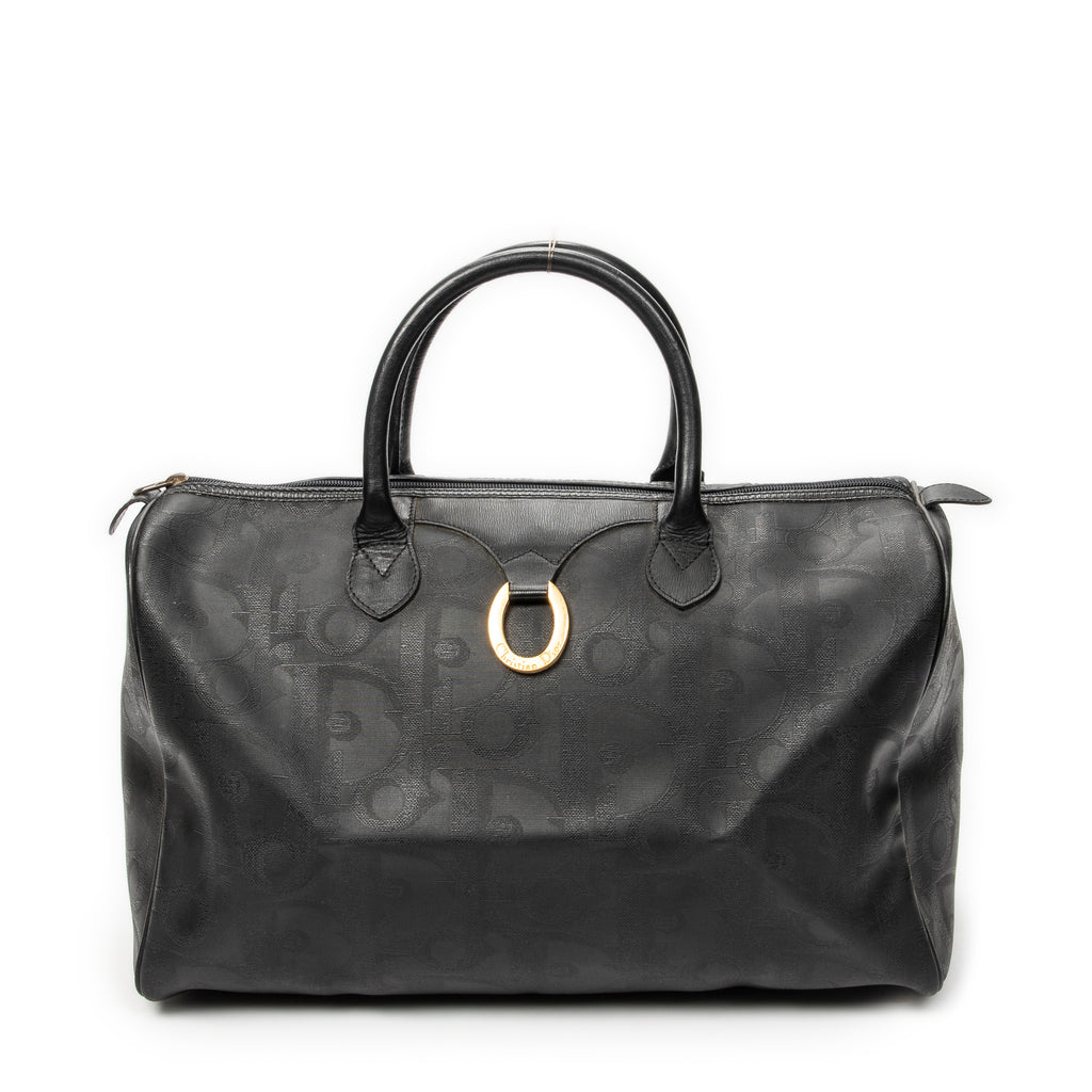 Travel Bag Vintage Medium Travel Boston Black Maxi Diorissimo Coated Canvas