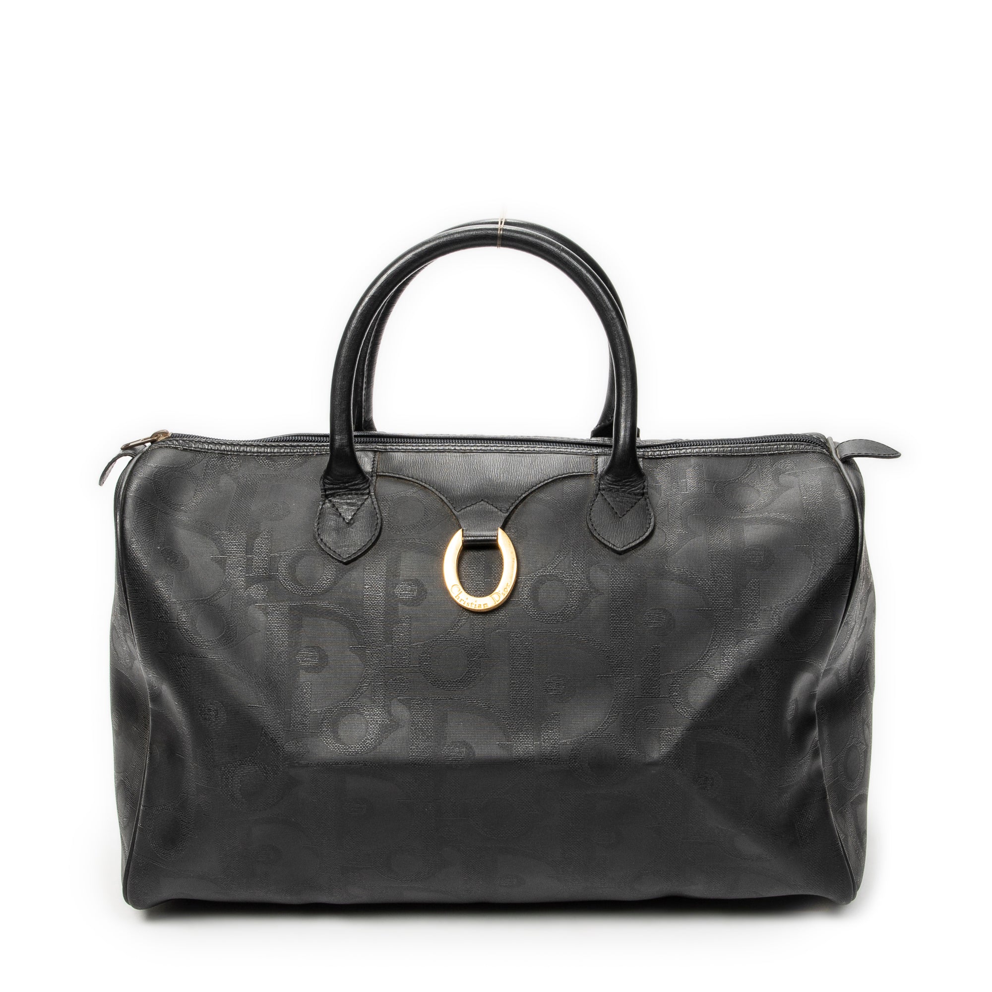 Travel Bag Vintage Medium Travel Boston Black Maxi Diorissimo Coated Canvas