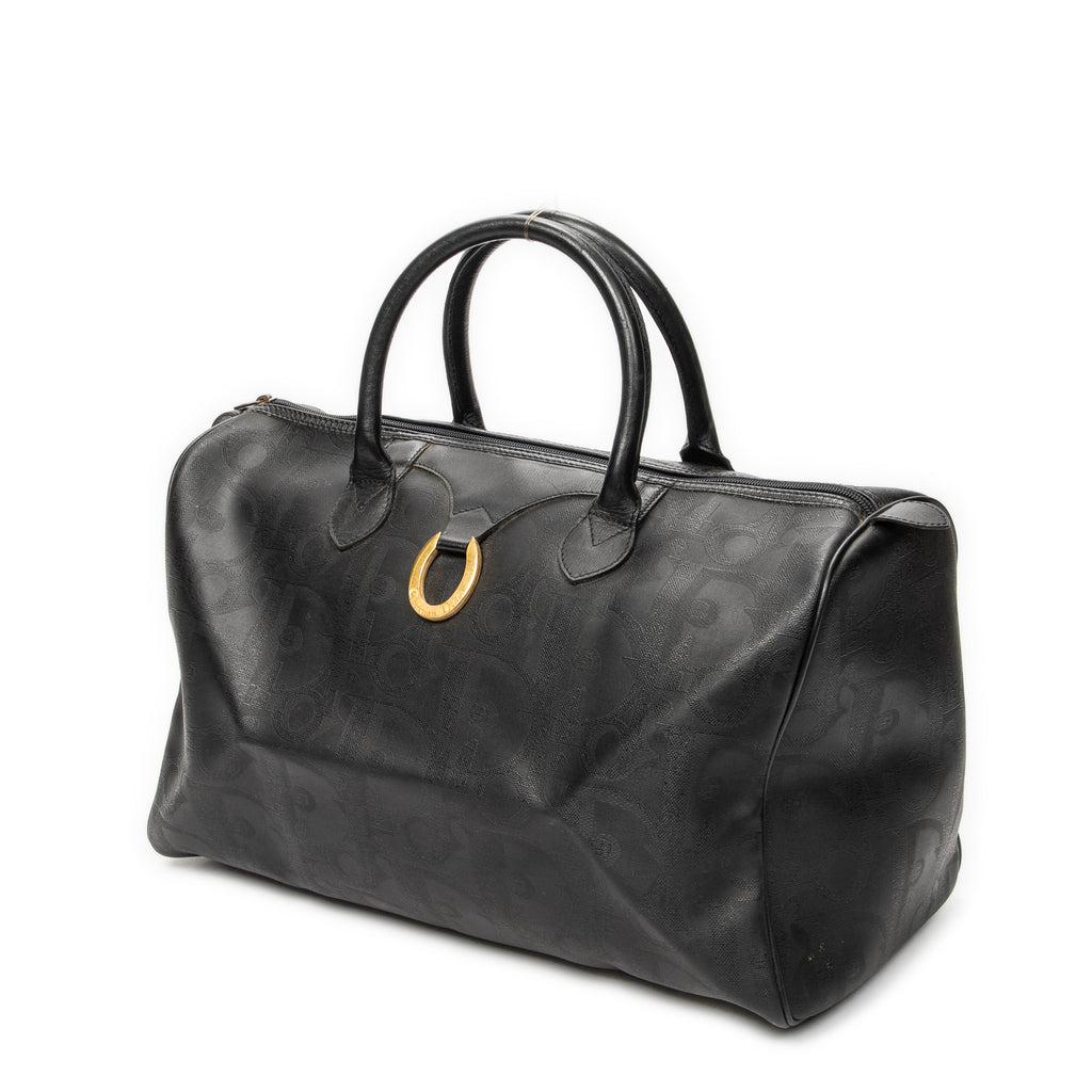 Travel Bag Vintage Medium Travel Boston Black Maxi Diorissimo Coated Canvas