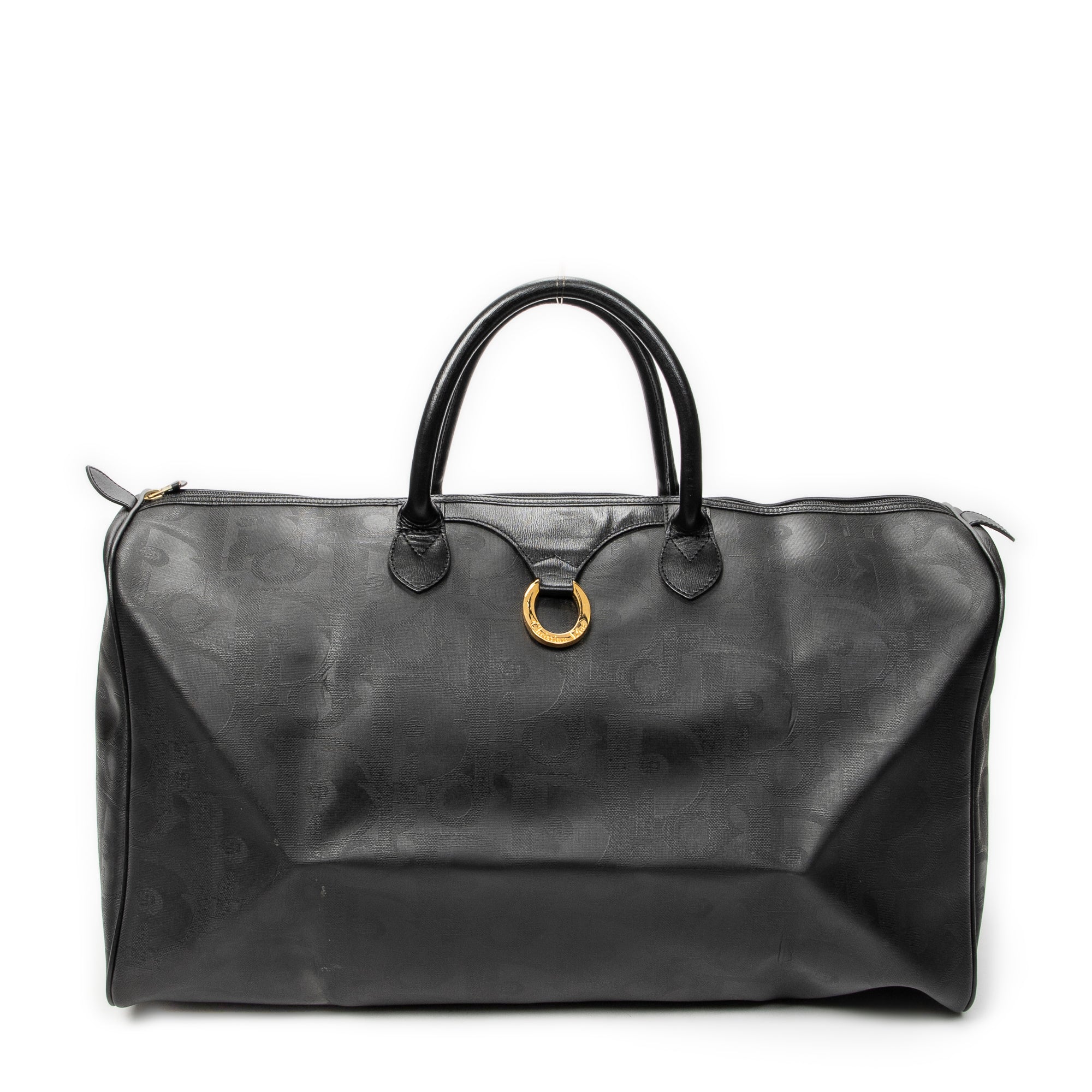 Travel Bag Vintage Large Travel Boston Black Maxi Diorissimo Coated Canvas