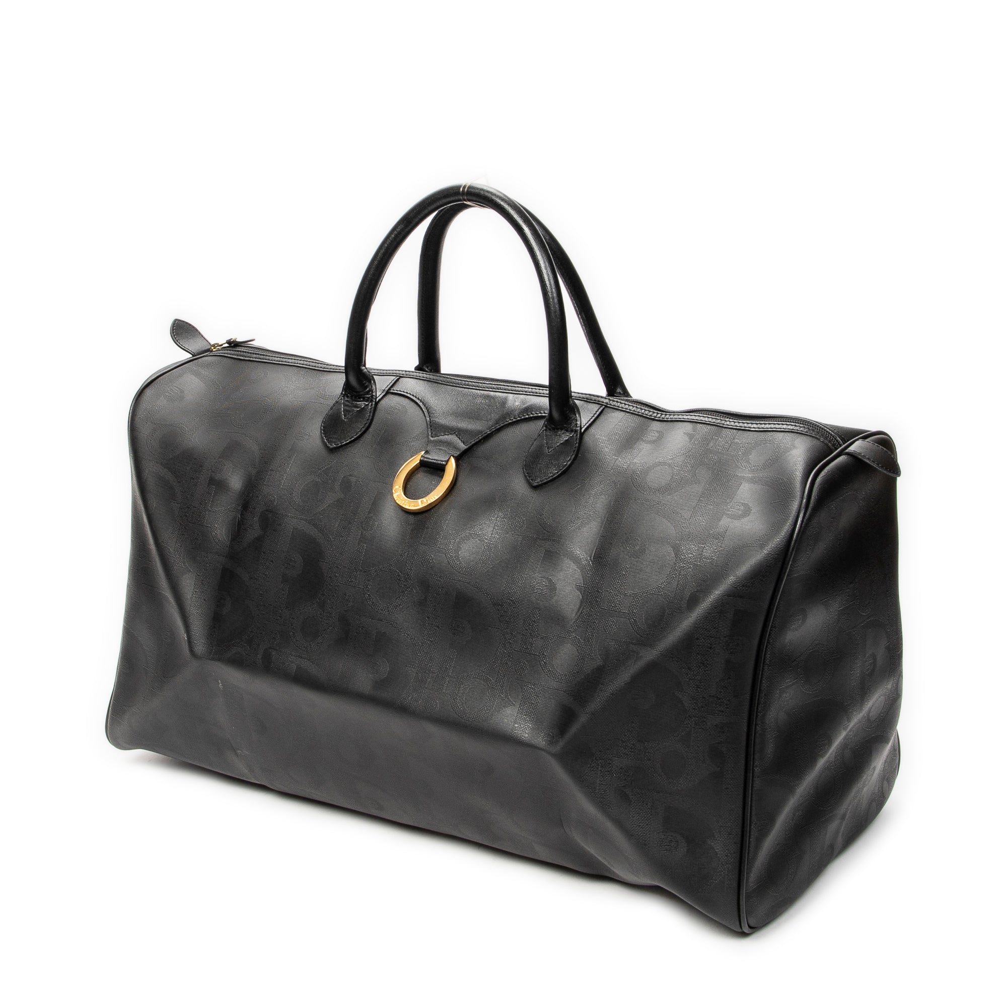 Travel Bag Vintage Large Travel Boston Black Maxi Diorissimo Coated Canvas