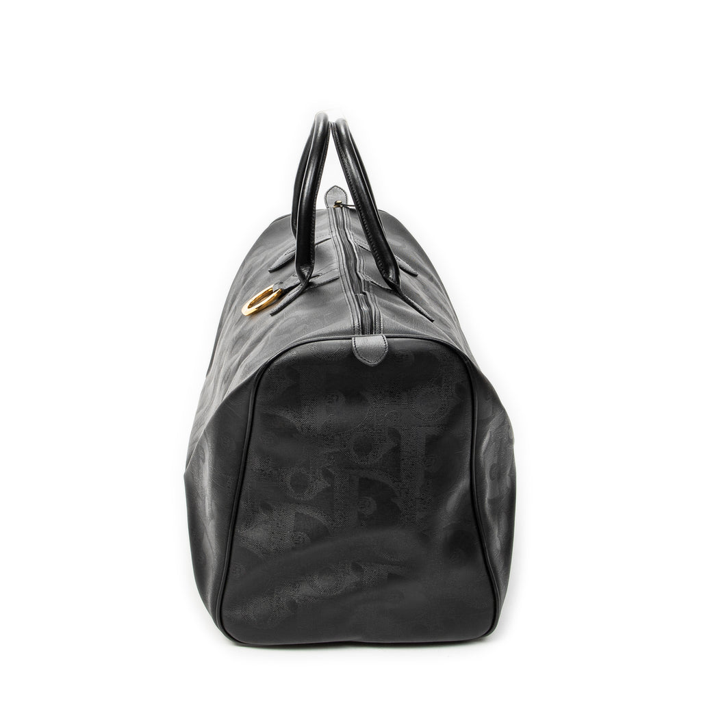Travel Bag Vintage Large Travel Boston Black Maxi Diorissimo Coated Canvas