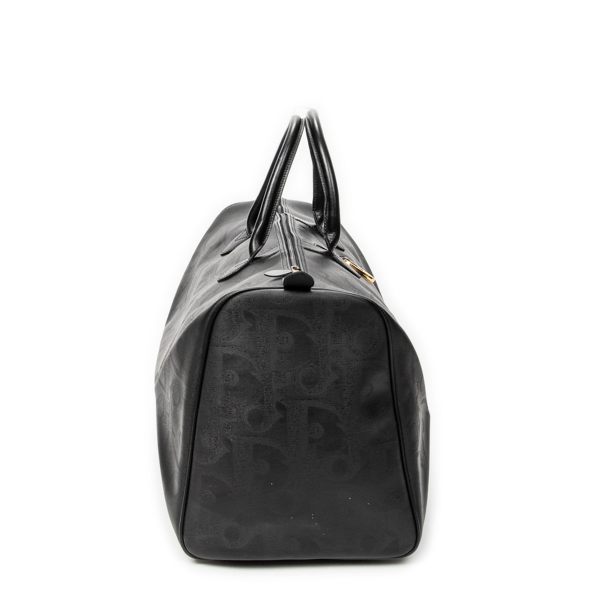 Travel Bag Vintage Large Travel Boston Black Maxi Diorissimo Coated Canvas