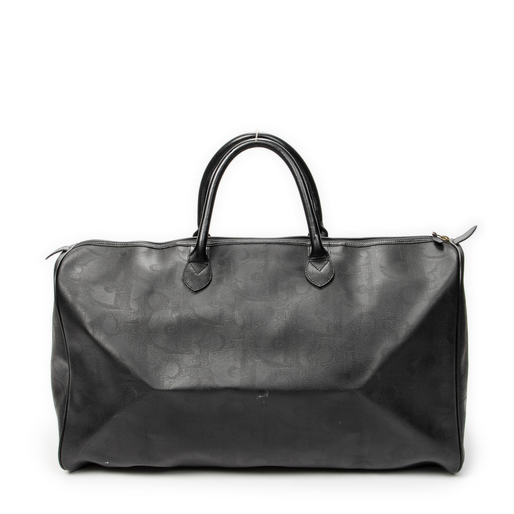Travel Bag Vintage Large Travel Boston Black Maxi Diorissimo Coated Canvas