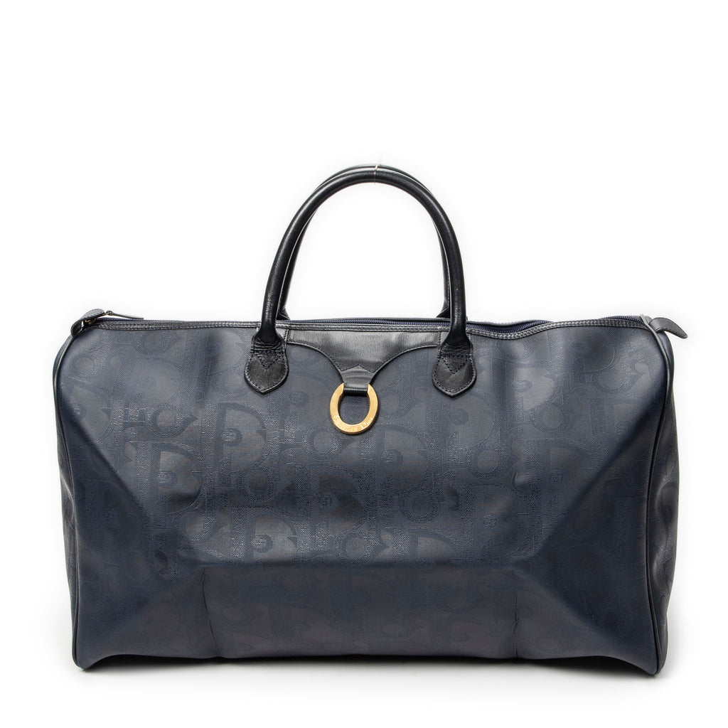 Travel Bag Vintage Large Travel Boston Navy Maxi Diorissimo Coated Canvas