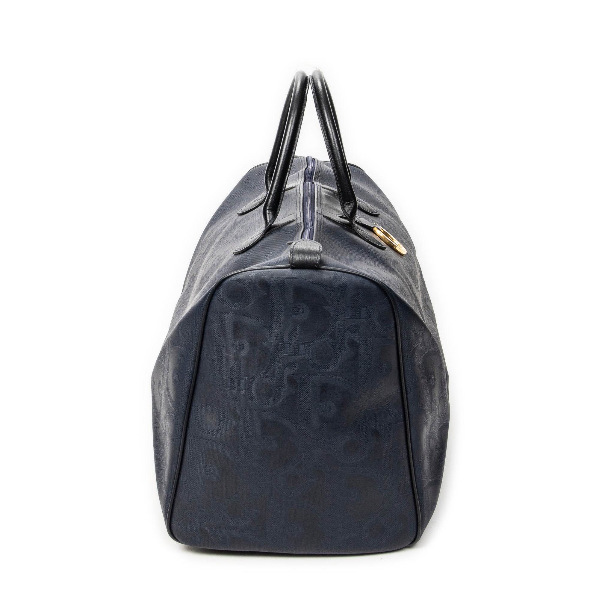 Travel Bag Vintage Large Travel Boston Navy Maxi Diorissimo Coated Canvas